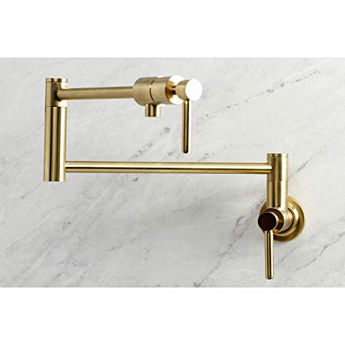 Kingston Brass KS4107DL Concord Pot Filler, Brushed Brass, 23.5 x 2.63 x 12.88