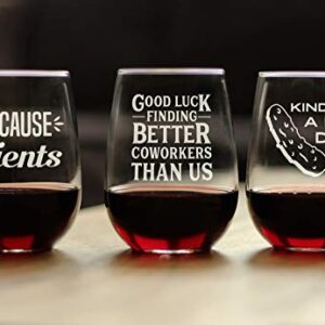 Good Luck Finding Better Coworkers Than Us - Funny Stemless Wine Glass Gift for Coworker - Fun Unique Office Gifts