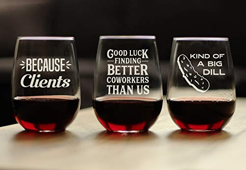 Good Luck Finding Better Coworkers Than Us - Funny Stemless Wine Glass Gift for Coworker - Fun Unique Office Gifts