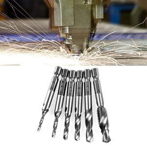 6pcs hex shank screw taps metric drilling tapping tools m3x0.5/m4x0.7/m5x0.8/m6x1/m8x1.25/m10x1.5(silver)