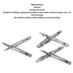 6PCs Hex Shank Screw Taps Metric Drilling Tapping Tools M3x0.5/M4x0.7/M5x0.8/M6x1/M8x1.25/M10x1.5(Silver)