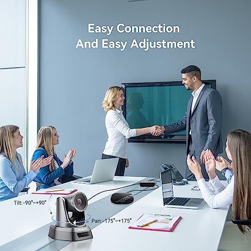 Tenveo Group All-in-One Video Audio Conference Room Camera System 3X Optical Zoom USB PTZ Conferencing Camera Speakerphone Supports Skype Zoom Teams OBS Windows Mac for Business Meeting