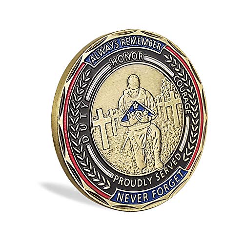 Military Veteran Challenge Coin United States We Stand for The Flag We Kneel for The Fallen