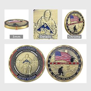 Military Veteran Challenge Coin United States We Stand for The Flag We Kneel for The Fallen