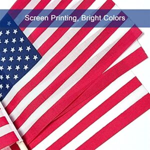 50 Packs Small American Flags on Stick,American Flags for Outside 4x6,Mini American Flags/Small US Flags/USA flag 4th of July Decorations Outdoor,Fourth of July Decorations for Home,Memorial Day Decor