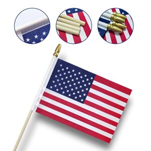 50 Packs Small American Flags on Stick,American Flags for Outside 4x6,Mini American Flags/Small US Flags/USA flag 4th of July Decorations Outdoor,Fourth of July Decorations for Home,Memorial Day Decor