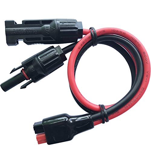 AYECEHI Solar Adapter Cable Solar Power Adapter Connector Male and Female Solar Panel Cable Kits -10AWG 35cm/1.1ft