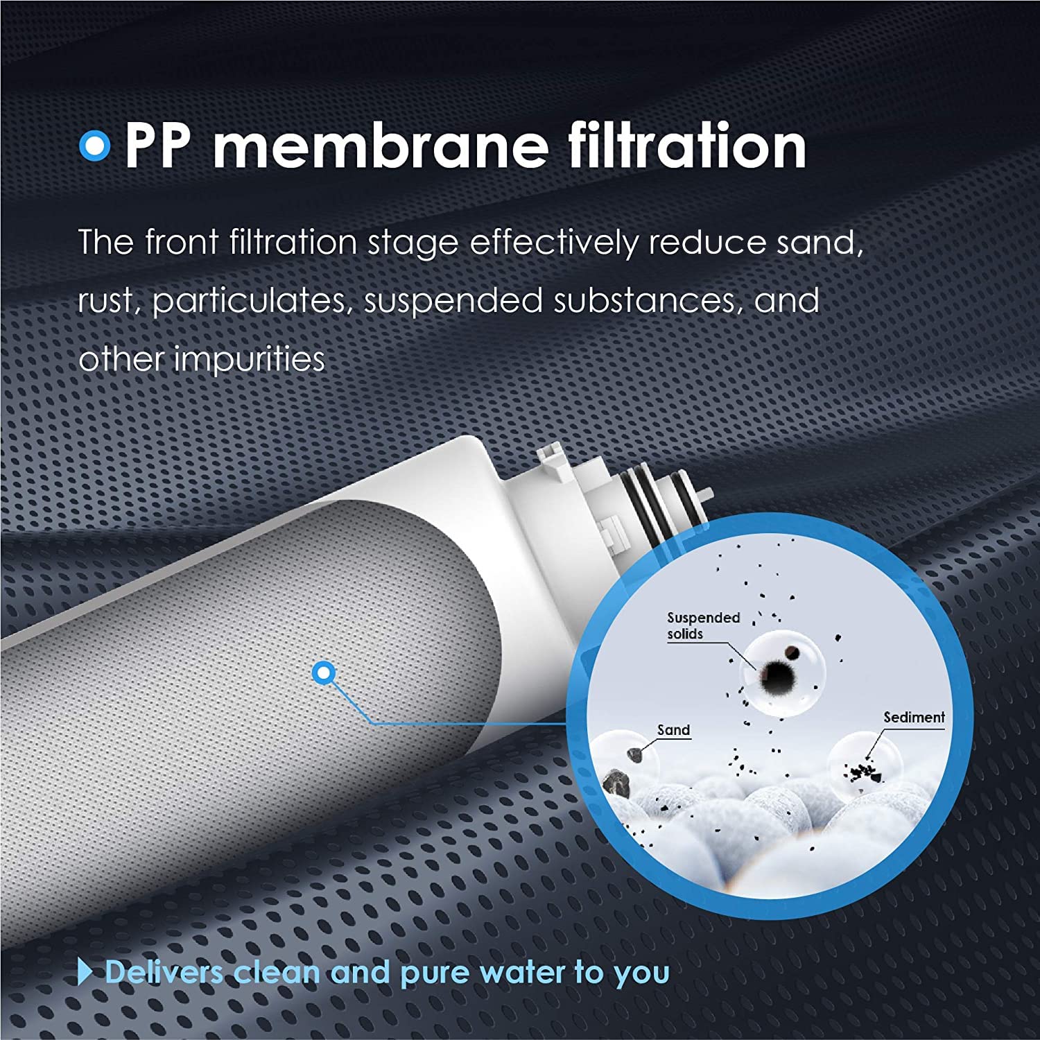 Waterdrop TSPP Under Sink Sediment Water Filter, Replacement TSU-W 3-Stage Ultra-Filtration Under Sink Water Filter System, 1 Pack