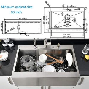 30 Inch Drop In Farmhouse Sink Workstation-Bokaiya 30x22 Inch Stainless Steel Farmhouse Drop In Sink Top Mount Workstation Kitchen Sink 16 Gauge Single Bowl Deep Kitchen Sink