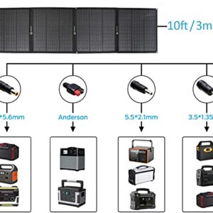 Lensun 200W Foldable Solar Panel with Innovative Leg Support to get Maximum Performance,Charge for (Goal Zero) Power Station,Solar Generator,Camper