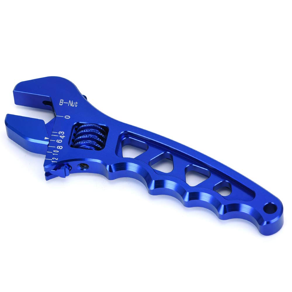 PTNHZ AN Adjustable Wrench Lightweight Aluminum AN3-AN12 Hose Fitting tool spanner (Blue)