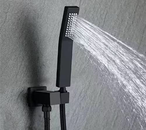 Bathtub Shower System Matte Black Shower Fixtures 10 inch Rain Shower Head and Handle head set with Tub Shower Faucet sets complete