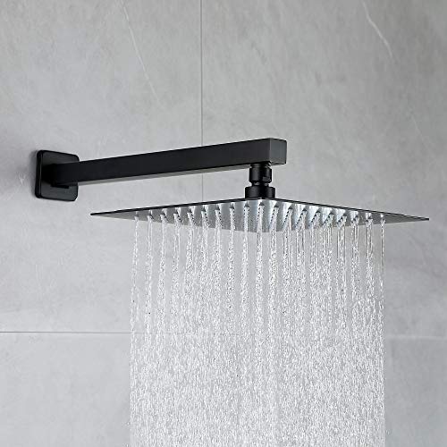 Bathtub Shower System Matte Black Shower Fixtures 10 inch Rain Shower Head and Handle head set with Tub Shower Faucet sets complete