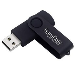 samdata usb flash drive 8gb 1 pack usb 2.0 thumb drive swivel memory stick data storage jump drive zip drive drive with led indicator (black, 8gb-1pack)
