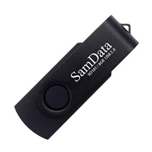 SamData USB Flash Drive 8GB 1 Pack USB 2.0 Thumb Drive Swivel Memory Stick Data Storage Jump Drive Zip Drive Drive with Led Indicator (Black, 8GB-1Pack)