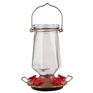 perky-pet perky pet 9109-1sr crystal top-fill glass hummingbird feeder – 28 oz, bronze