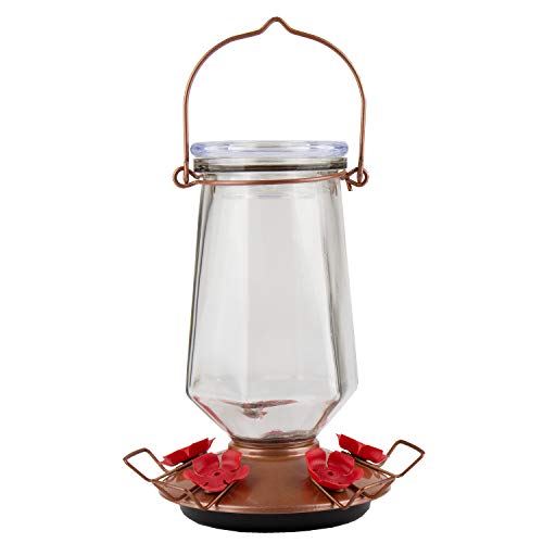 Perky-Pet Perky Pet 9109-1SR Crystal Top-Fill Glass Hummingbird Feeder – 28 oz, Bronze