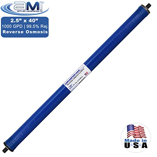 2.5x40 Reverse Osmosis Membrane Element for Tap Water | 1,000 GPD at 225 psi | 99.5% Rejection | Replacement Commercial RO Membrane | Applied Membranes USA M-T2540A