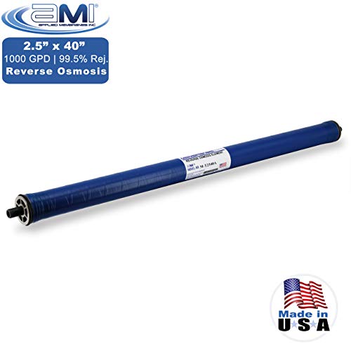 2.5x40 Reverse Osmosis Membrane Element for Tap Water | 1,000 GPD at 225 psi | 99.5% Rejection | Replacement Commercial RO Membrane | Applied Membranes USA M-T2540A