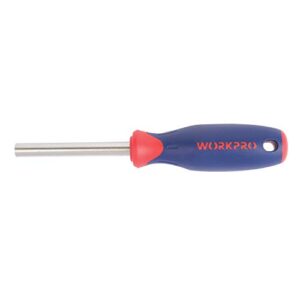 workpro w021056 chrome-plated magnetic screwdriver bit holder with bi-material soft-grip handle, 7 inch, set of 1