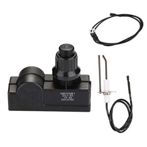 wadeo fire pit igniter, push button ignition kit with 2 outlets and ground wire for fire pit gas burner system