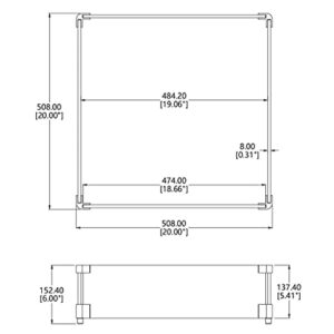 FixtureDisplays® Fire Pit Wind Guard 20 x 20 Inch Fire Pit Wind Guard Square 8 mm Thickness Fire Pit Glass Wind Guard 997G-NPF