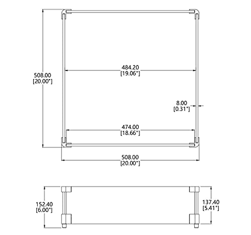 FixtureDisplays® Fire Pit Wind Guard 20 x 20 Inch Fire Pit Wind Guard Square 8 mm Thickness Fire Pit Glass Wind Guard 997G-NPF