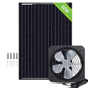 pumplus max | 2000cfm solar attic fan system, powerful 14in vent fan powered by 60w solar panel with connector for home attic, shed, greenhouse - delivery in 2 parcels