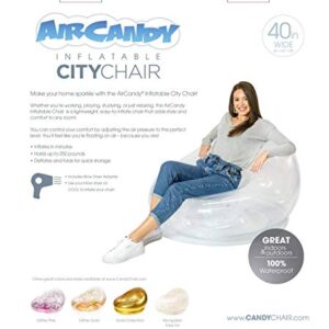 Air Candy Inflatable City Style Chairs Perfect for Indoors & Outdoors (Clear)