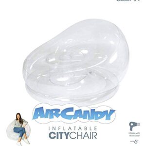 Air Candy Inflatable City Style Chairs Perfect for Indoors & Outdoors (Clear)