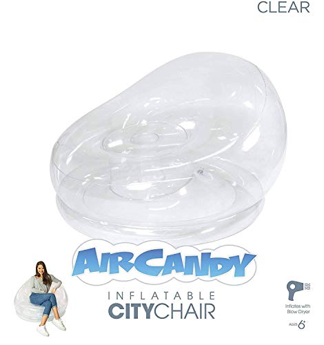 Air Candy Inflatable City Style Chairs Perfect for Indoors & Outdoors (Clear)