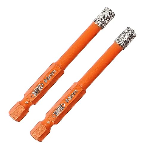 BGTEC Dry Diamond Drill Bits 2pcs 1/4" with Quick Change Hex Shank for Granite Porcelain Tile Ceramic Marble