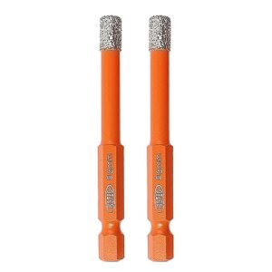 BGTEC Dry Diamond Drill Bits 2pcs 1/4" with Quick Change Hex Shank for Granite Porcelain Tile Ceramic Marble