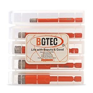 BGTEC Dry Diamond Drill Bits 2pcs 1/4" with Quick Change Hex Shank for Granite Porcelain Tile Ceramic Marble