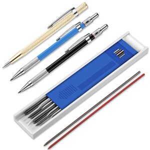 Outus Carpenter Pencils with Marker Refills and Carbide Scriber Tool for Glass, Ceramics, Hardened Steel (15 Pieces)