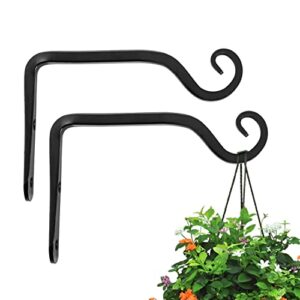 onepeng plant hanger indoor/outdoor 6 inch metal wall plant hook decorative plant hanger for bird feeders, planters, lanterns, wind chimes, home decor(2pack,black)
