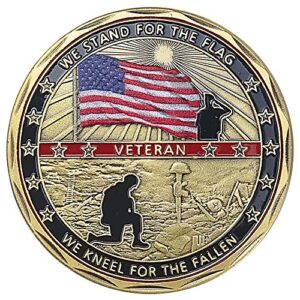 atsknsk us military challenge coin veteran coin - stand for the flag, kneel for the fallen