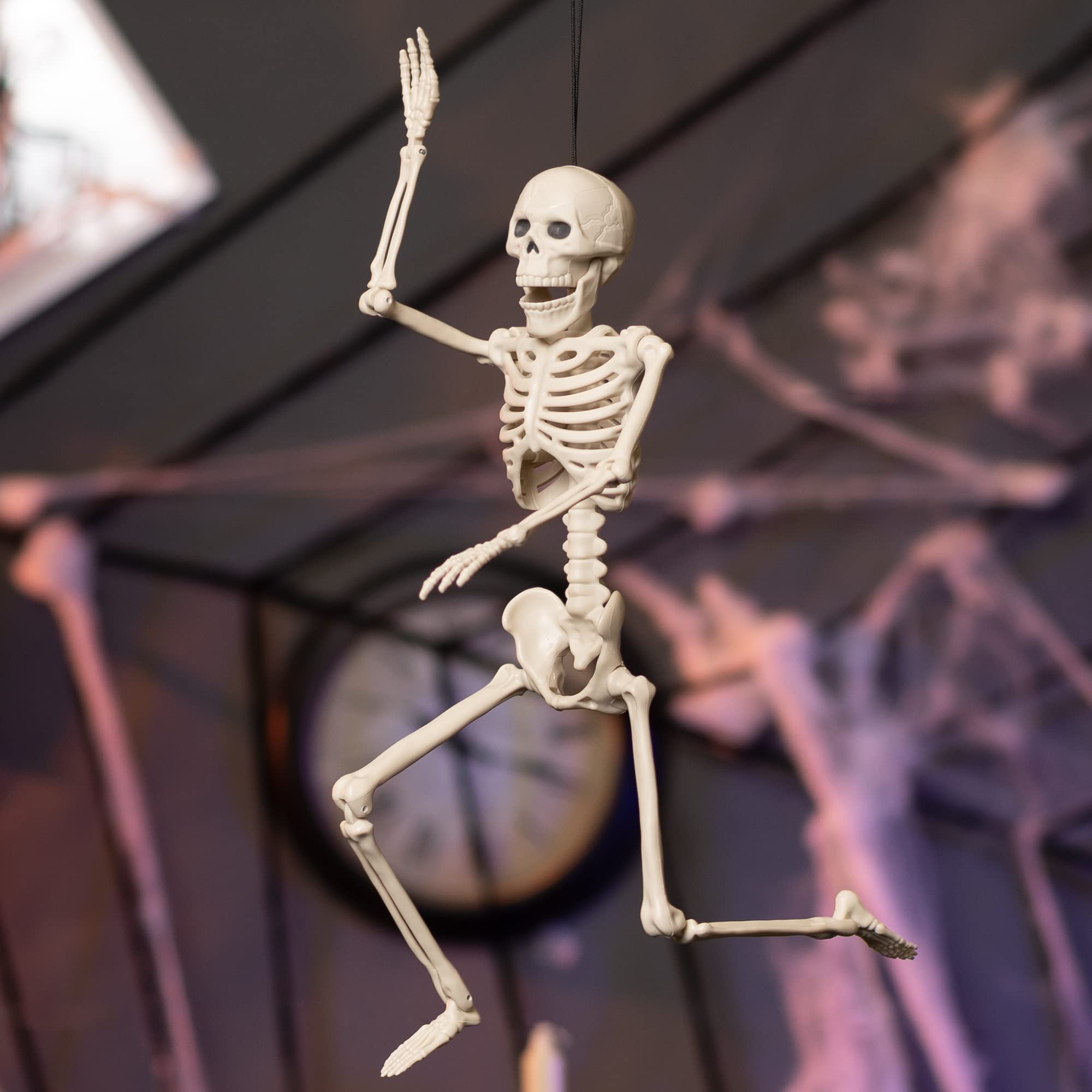 JOYIN Posable Halloween Skeletons, Full Body Posable Joints Skeletons 5 Packs for Halloween Decoration, Graveyard Decorations, Haunted House Accessories, Indoor/Outdoor Spooky Scene Party Favors
