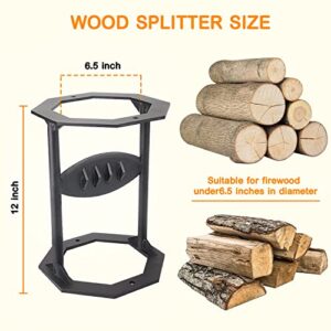 GARDRIT Wood Splitter Cast Steel Log Splitter, Heavy Duty Kindling Splitter Safety and Effcient Firewood Splitter Kindling Splitter Cracker Wood Splitter Wedge