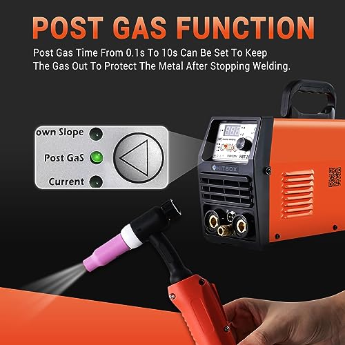 HITBOX Tig Welder Welding Machine 200Amp,110/220V High Frequency Dual Voltage 2 in 1 IGBT Digital Inverter Tig/Stick/Arc/Sticker Welder HBT2000 (HBT2000-US)