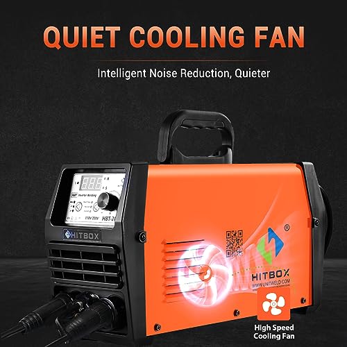 HITBOX Tig Welder Welding Machine 200Amp,110/220V High Frequency Dual Voltage 2 in 1 IGBT Digital Inverter Tig/Stick/Arc/Sticker Welder HBT2000 (HBT2000-US)