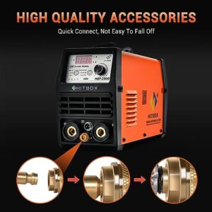 HITBOX Tig Welder Welding Machine 200Amp,110/220V High Frequency Dual Voltage 2 in 1 IGBT Digital Inverter Tig/Stick/Arc/Sticker Welder HBT2000 (HBT2000-US)