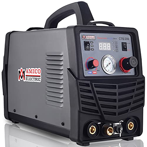 AMICO CTS-200B, Professional 200A HF-TIG, 200A Stick Arc Welder & 50A Plasma Cutter, Compatible Foot Pedal: FP515-1K