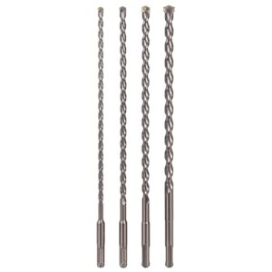 sabre tools 4-piece 12in sds plus drill bit set, carbide tipped, rotary hammer drill bits for brick, stone, concrete (1/4" x 12", 5/16" x 12", 3/8" x 12", 1/2" x 12")