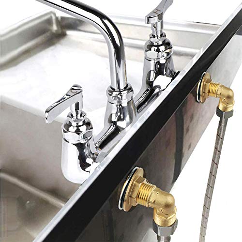 COOLWEST Wall Mounting Installation Kit for Commercial Wall Mount Faucet, G1/2 Backsplash Mount Set for Stainless Steel Commercial Kitchen Prep & Utilty Sink