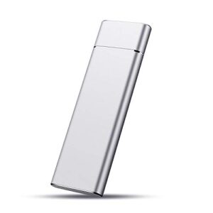 external hard drive, portable, usb 3.0 1tb 2tb hdd type c data storage slim compatible with pc, laptop and mac (2tb, silver)