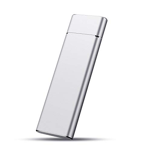 External Hard Drive, Portable, USB 3.0 1TB 2TB HDD Type C Data Storage Slim Compatible with PC, Laptop and Mac (2TB, Silver)