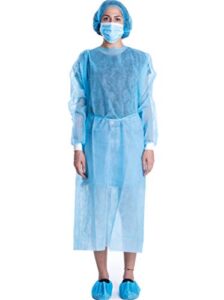 lifesoft disposable isolation gown polypropylene lab gowns knit cuff long sleeve blue 15 pack unisex