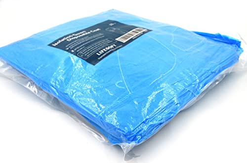 LIFESOFT Disposable Isolation Gown Polypropylene Lab Gowns Knit Cuff Long Sleeve Blue 15 Pack Unisex