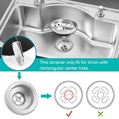 4 Pack Kitchen Sink Strainer Drain Stopper, Anti-Clogging Sink Strainer Basket Catcher, Stainless Steel Garbage Disposal Sink Plug for Most Drain